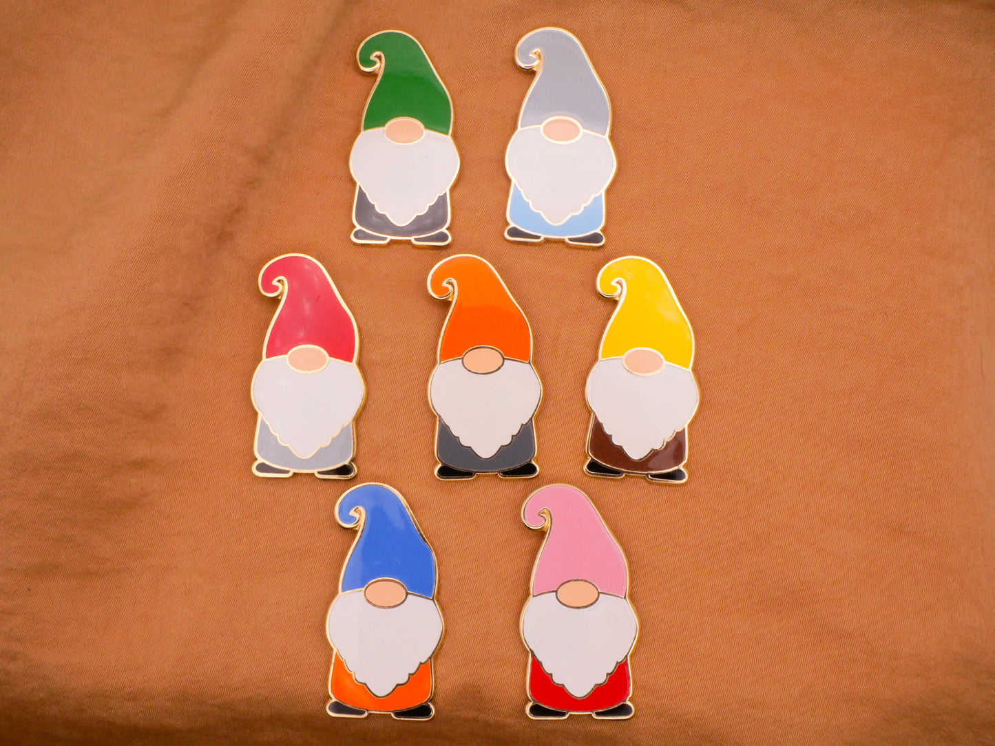 Garden Gnome Colorful Enamel Metal Button Various 17x33mm