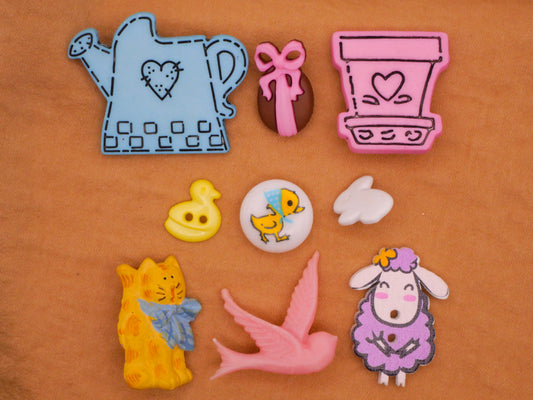 Spring Easter Variety Plastic Button Various 11-34mm