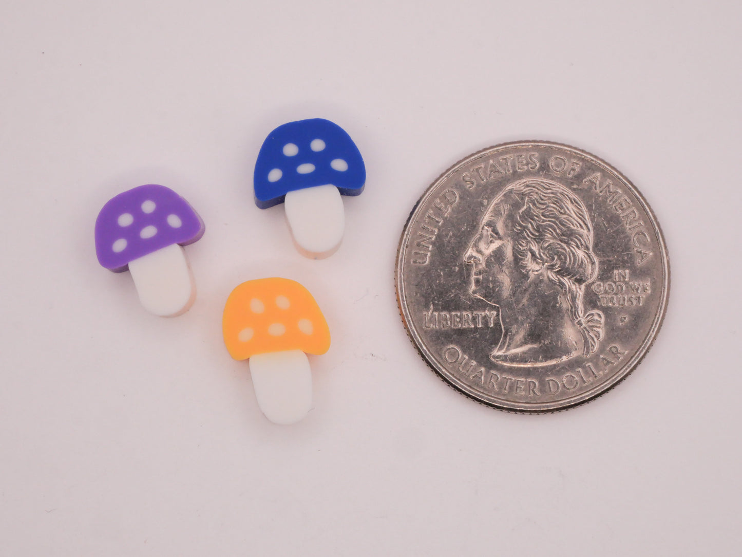 Mushroom Spotted Colorful Polymer Clay Set of Twenty Beads 10x12mm