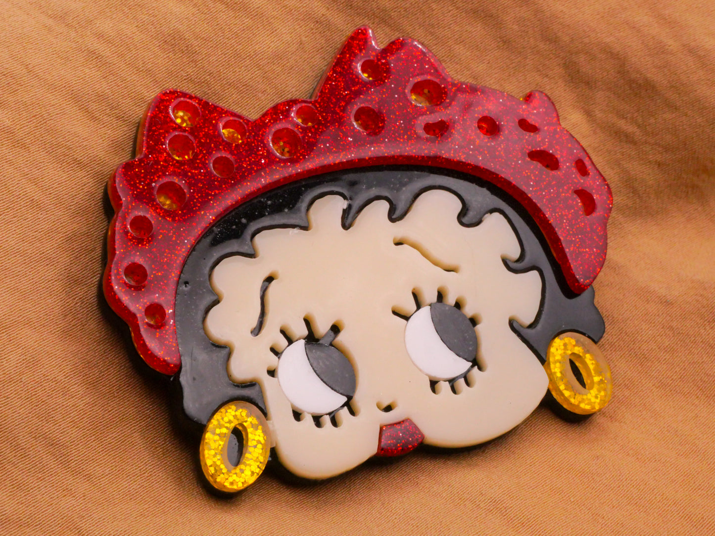 Betty Boop Cartoon Acrylic Plastic Large Button 48x59mm