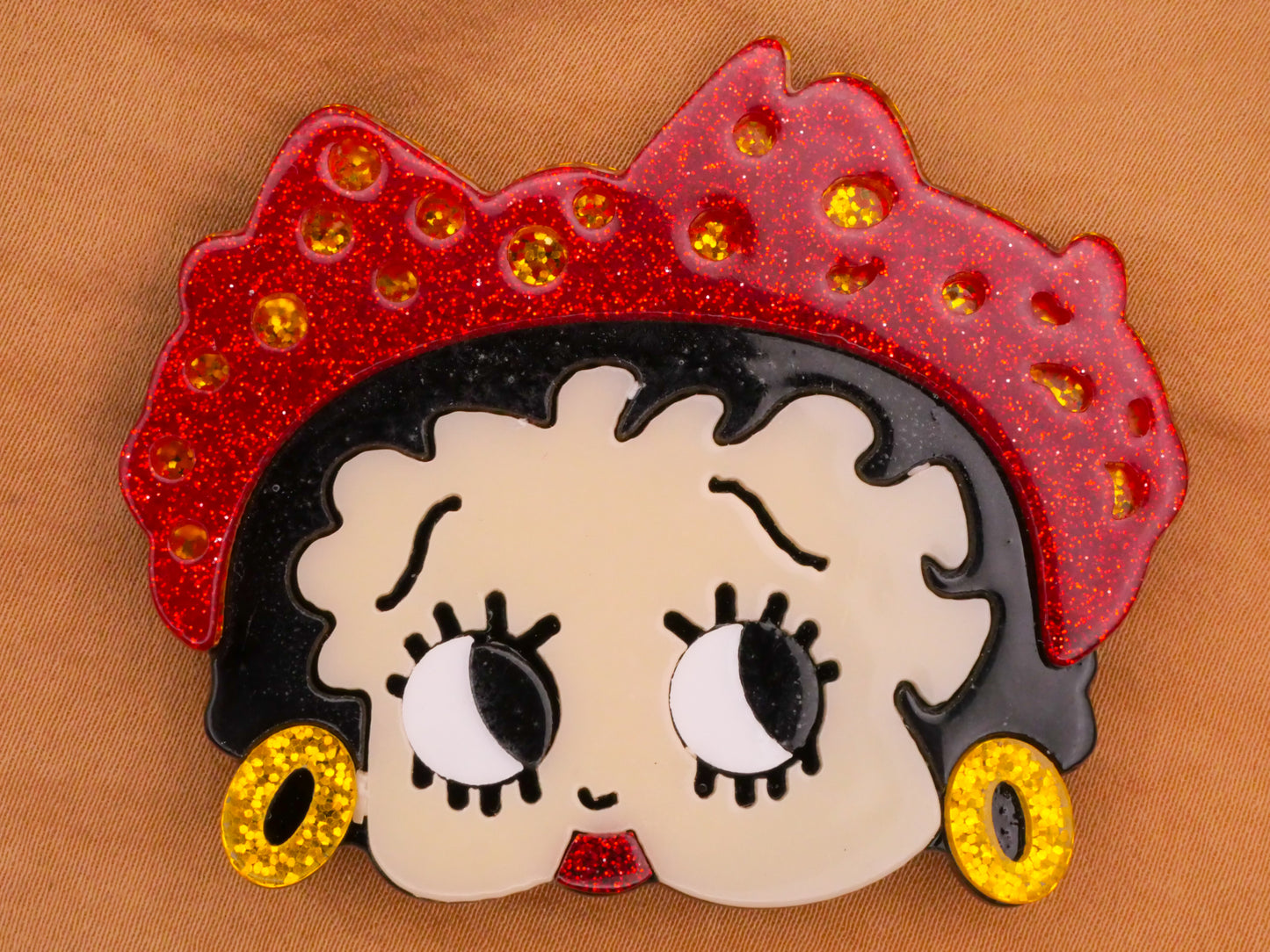 Betty Boop Cartoon Acrylic Plastic Large Button 48x59mm