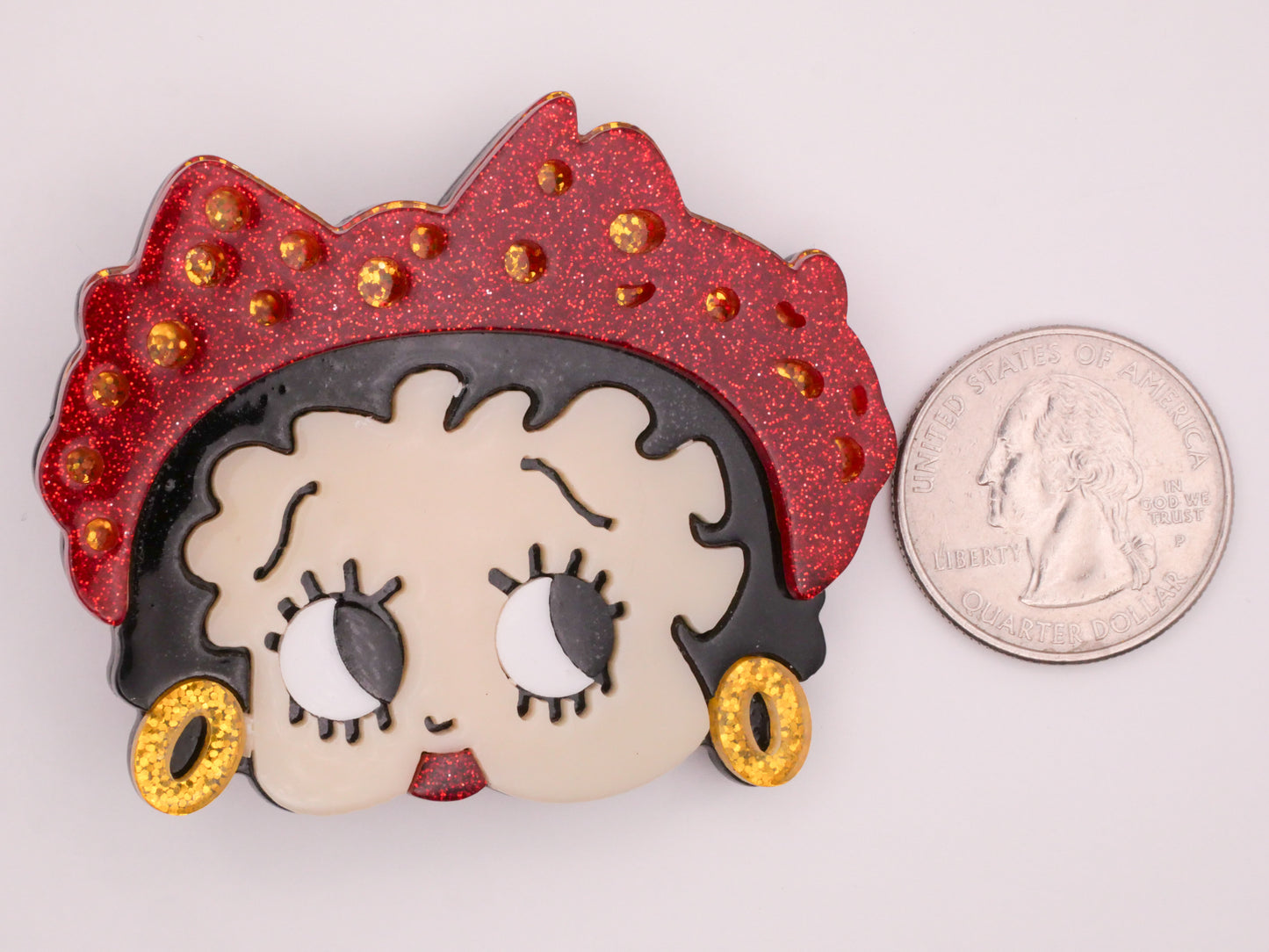 Betty Boop Cartoon Acrylic Plastic Large Button 48x59mm