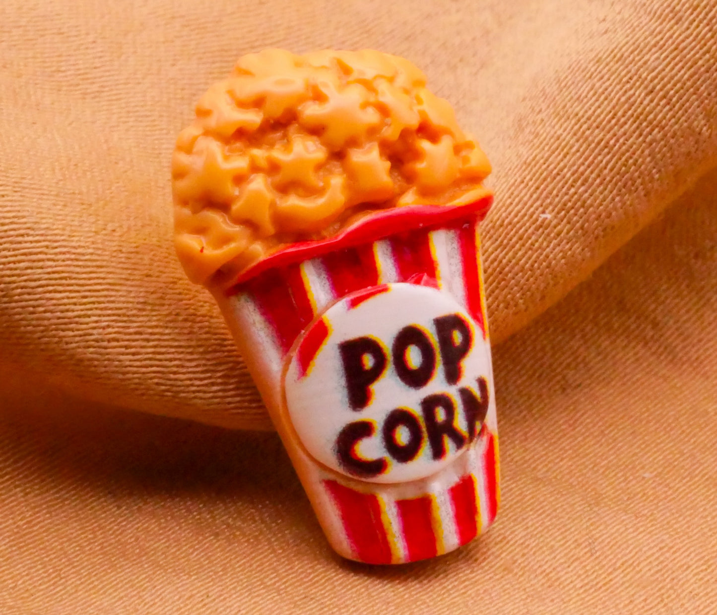 Popcorn Movie Theater Food Plastic Button 13x22mm