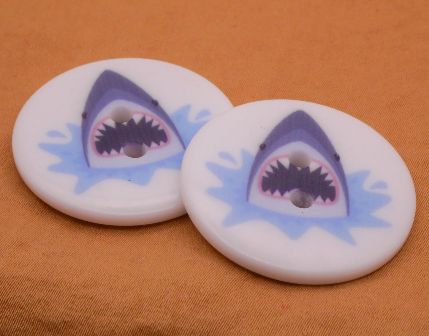 Jaws Shark Movie Plastic Sew-Thru Button 30mm