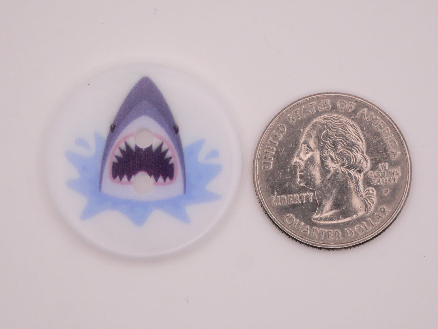 Jaws Shark Movie Plastic Sew-Thru Button 30mm