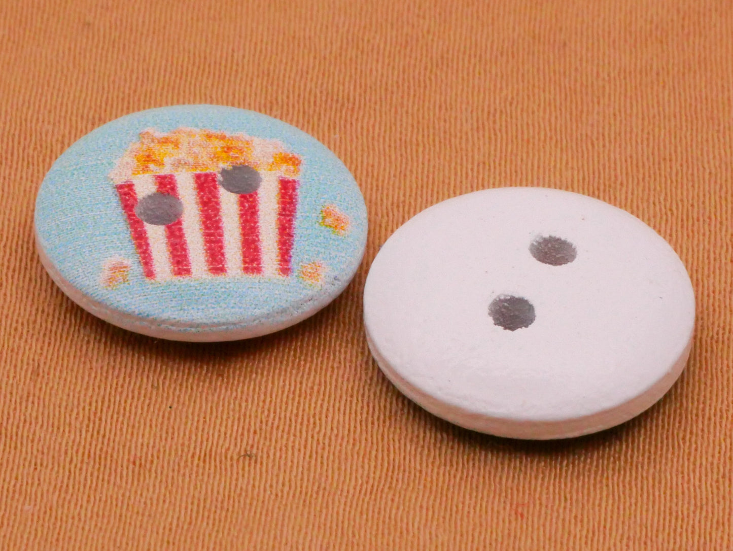 Movie Theater Themed Wood Set of Twenty Buttons 15mm