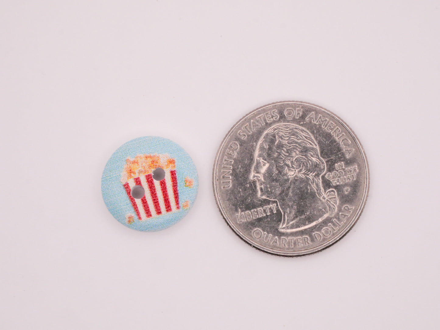 Movie Theater Themed Wood Set of Twenty Buttons 15mm