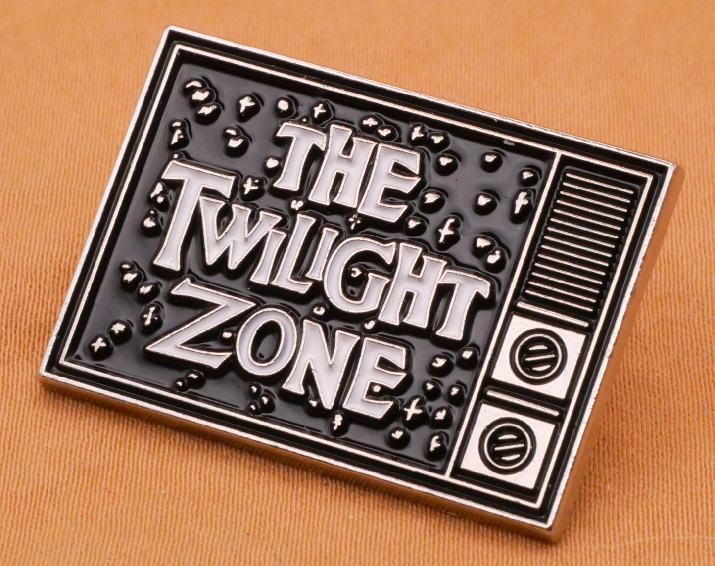 Twilight Zone TV Television Set Show Enamel Metal Button 22x31mm
