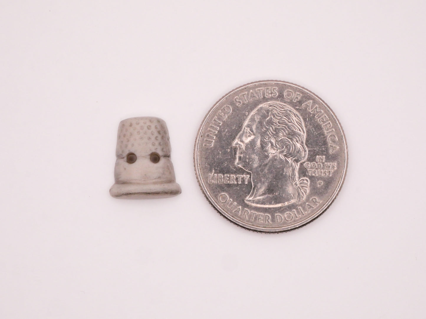 Thimble Realistic Hand-Painted Porcelain Ceramic Button 12x13mm