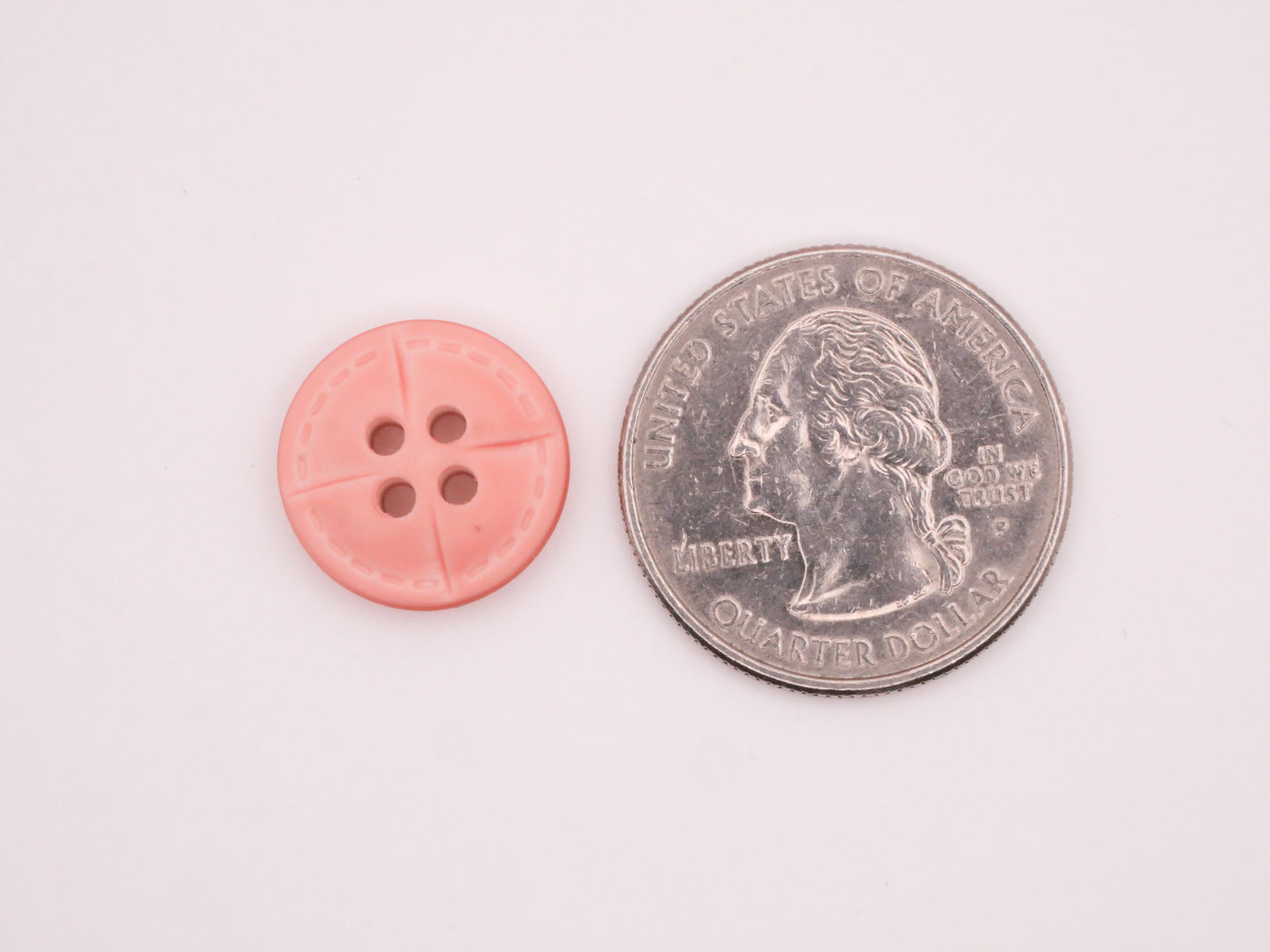 Leather Look Peachy Pink Plastic Set of Three Buttons 16mm