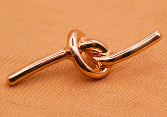 Knot Shiny Gold Metal Toggle Button 12x40mm