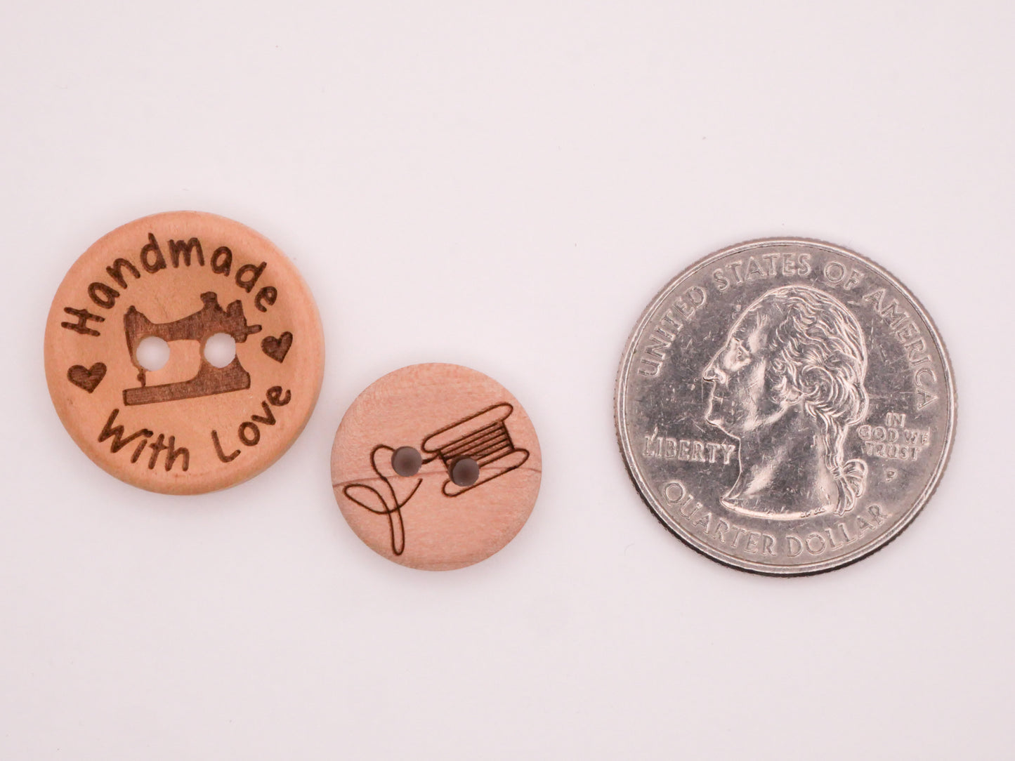 Handmade With Love Sewing Themed Assorted Set of Ten Buttons 15-20mm