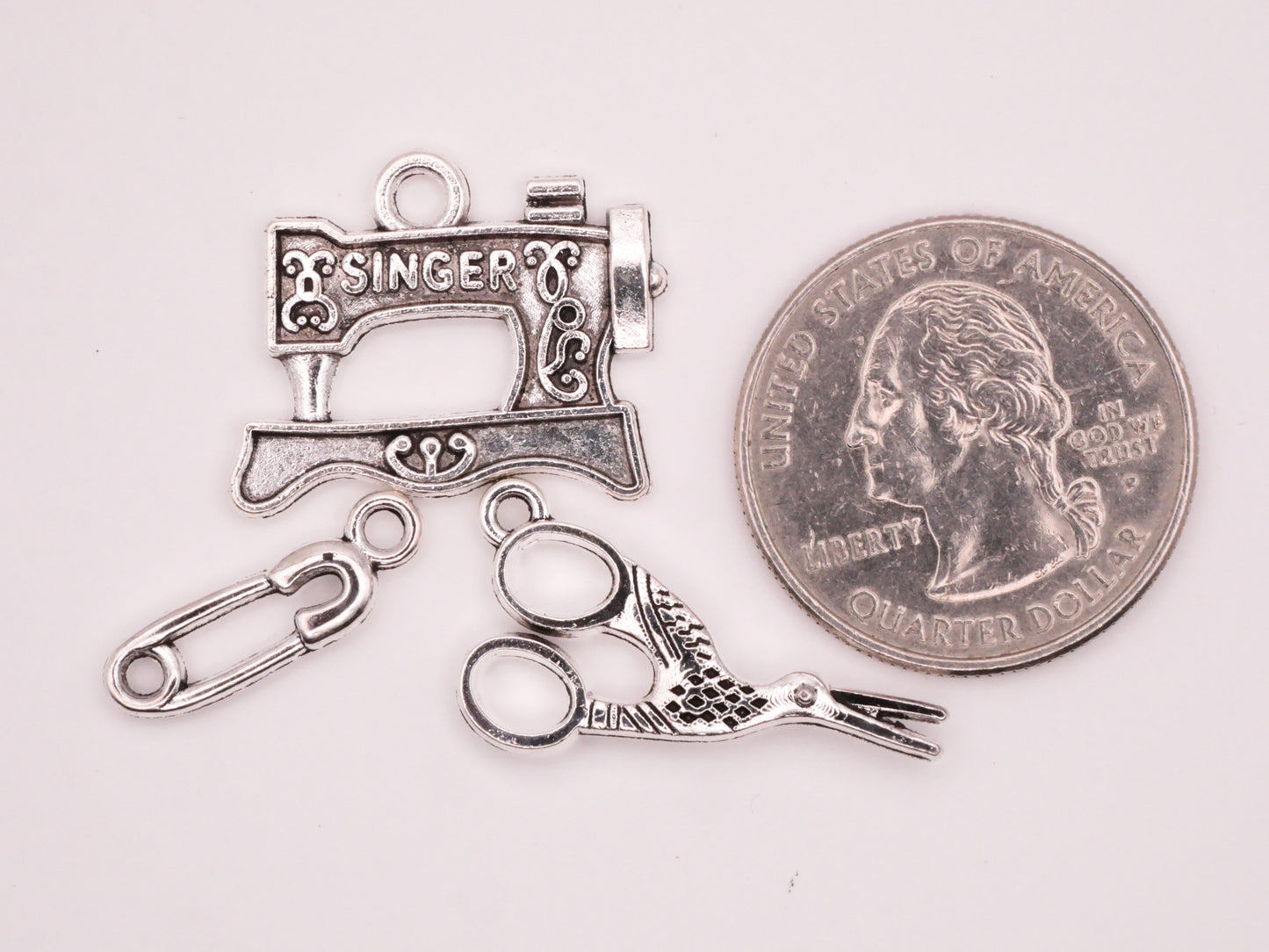 Sewing Seamstress Fashion Theme Set of Twenty Metal Charms Embellishments Various 5-38mm