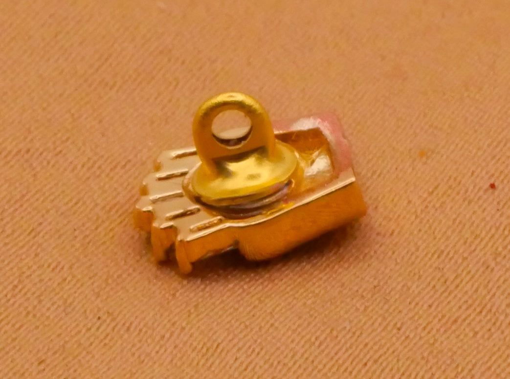 French Fry Fries Rhinestone Enamel Metal Button 7x8mm