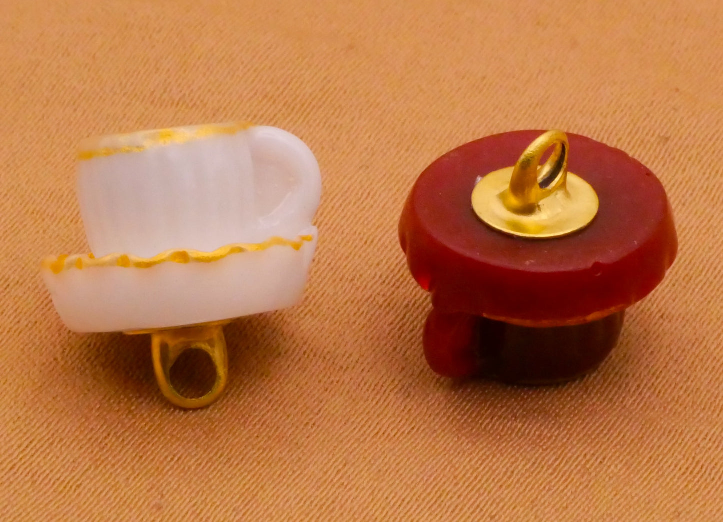 Espresso Coffee Realistic Plastic Set of Three Buttons 14mm