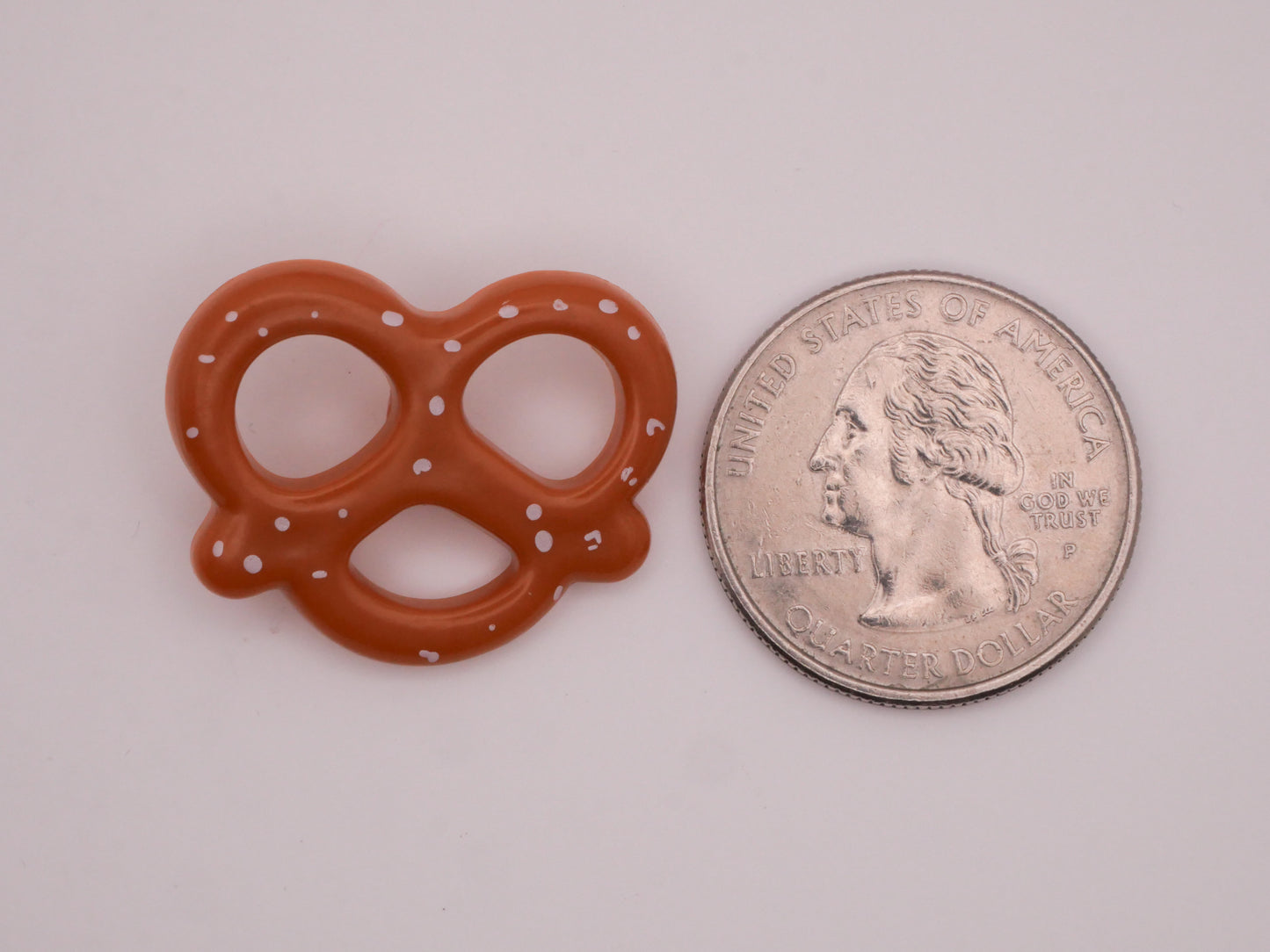 Salted Pretzel Twist Food Plastic Button 22x28mm
