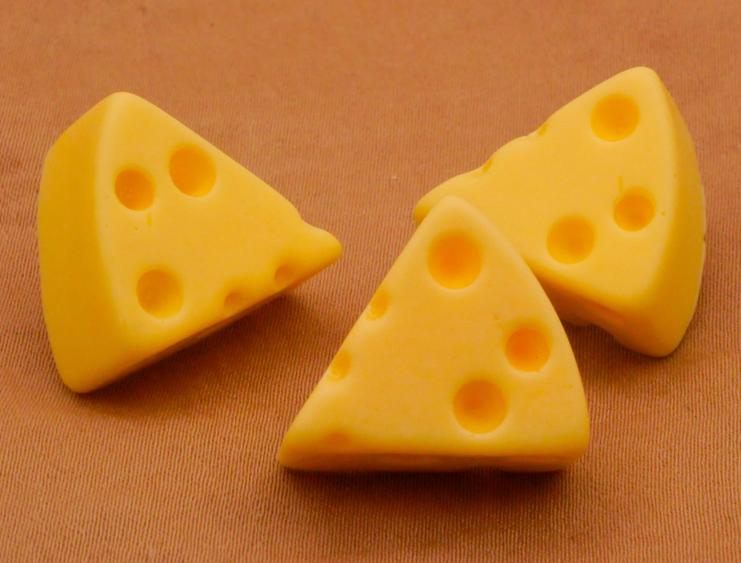 Swiss Cheese Wedge Plastic Set of Three Buttons 20mm