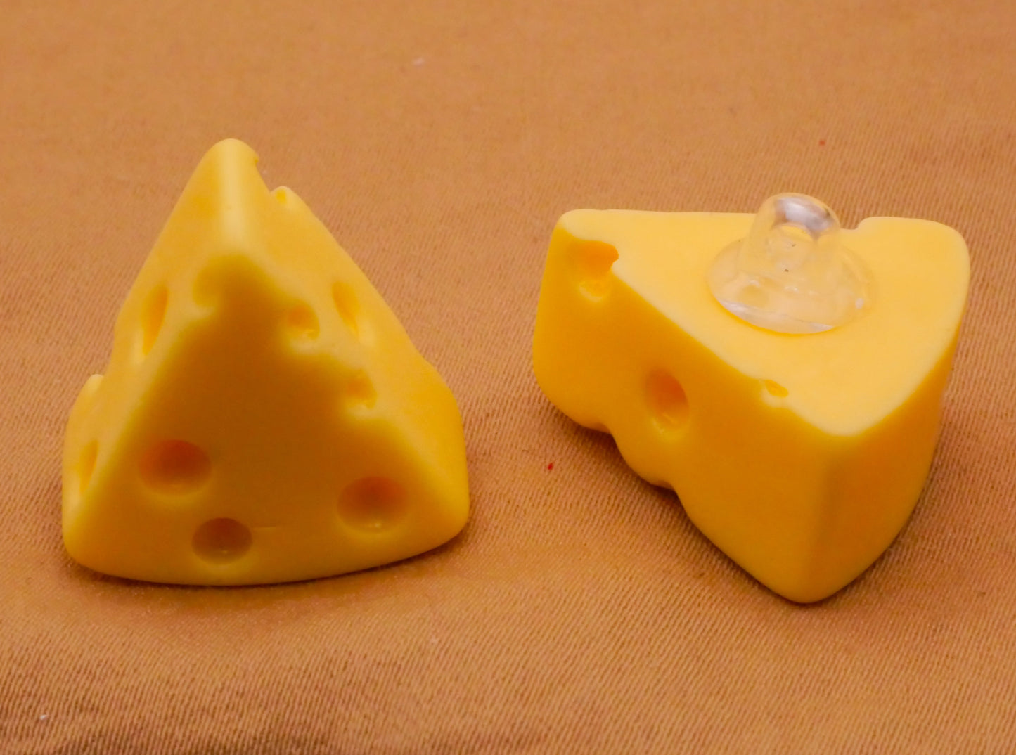Swiss Cheese Wedge Plastic Set of Three Buttons 20mm