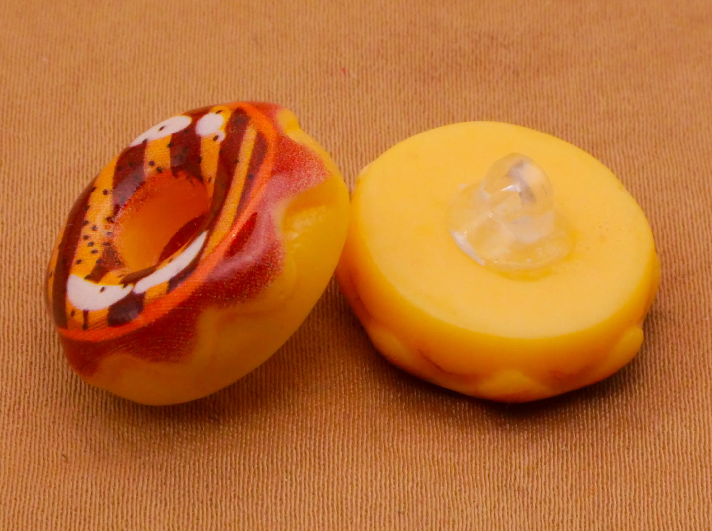 Donut Decorated Plastic Assorted Set of Three Buttons 20mm