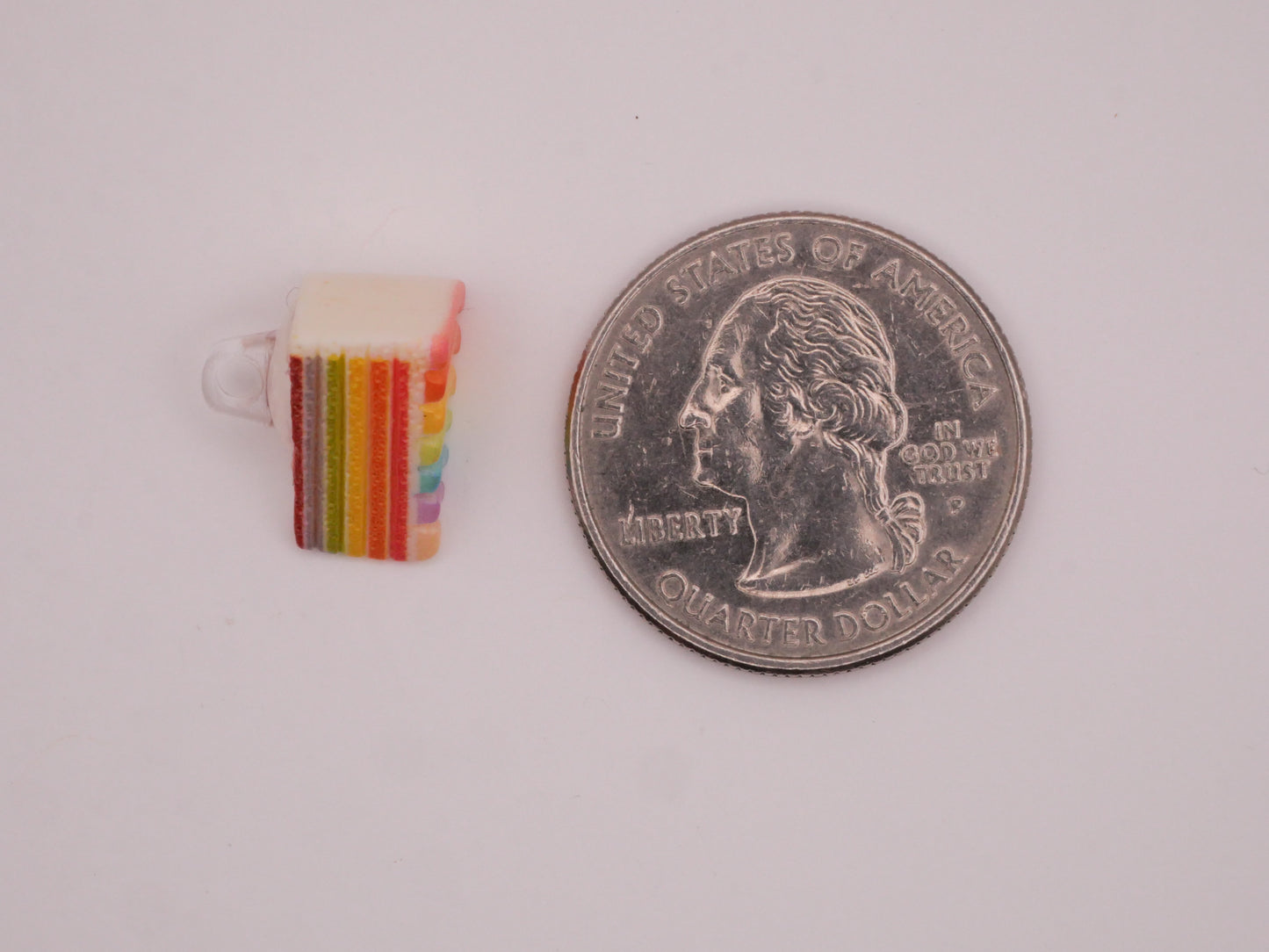 Rainbow Stripe Layer Cake Slice Plastic Button 12x15mm