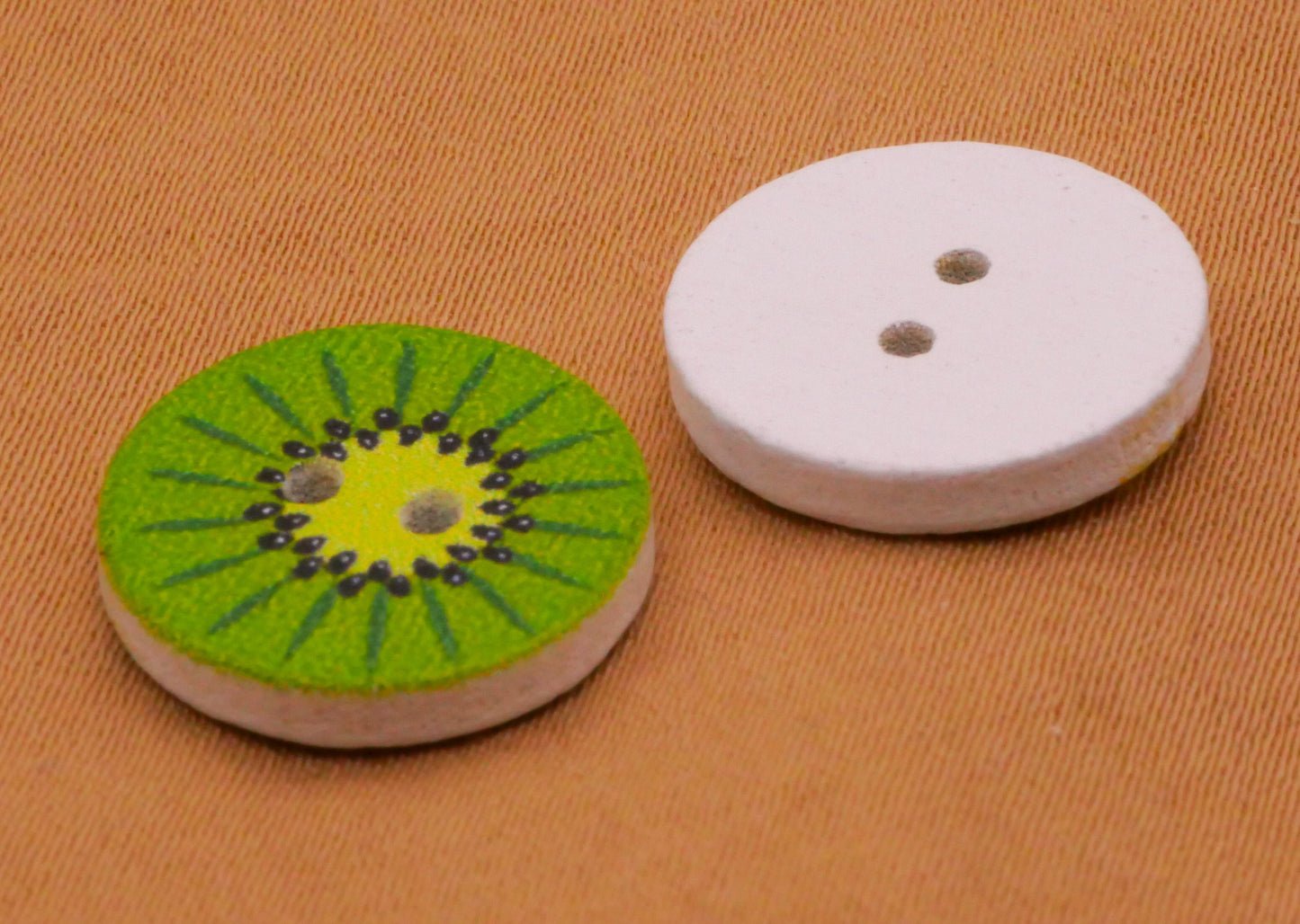 Fruit Citrus Slices Wood Assorted Set of Ten Buttons 15mm