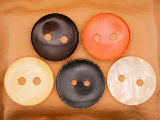 Cupped Large Hole Early Plastic Button Various 48-49mm