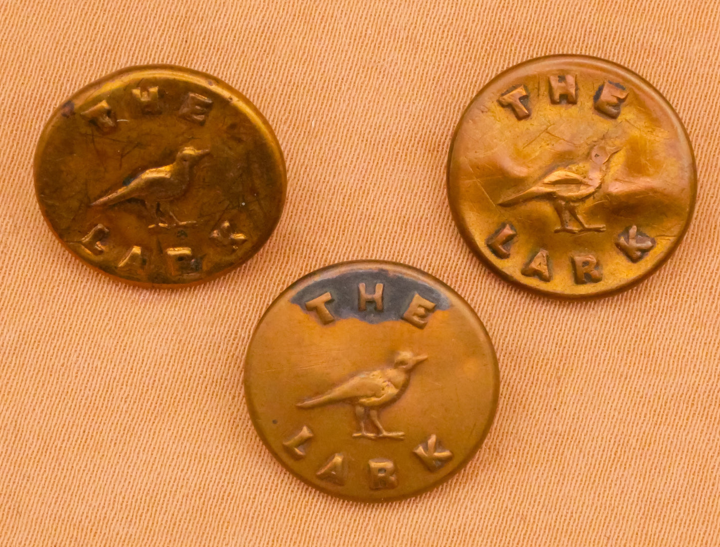 The Lark Bird Overall Workwear Verbal Brass Button Various 15mm