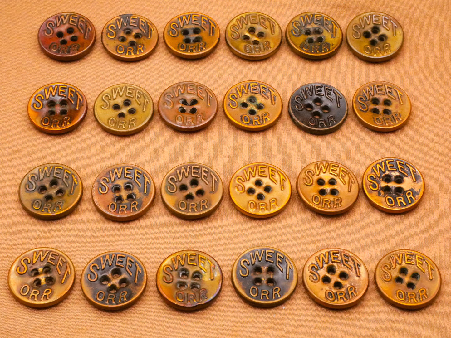 Sweet Orr Workwear Vintage Sew-Thru Brass Metal Button Various 17mm