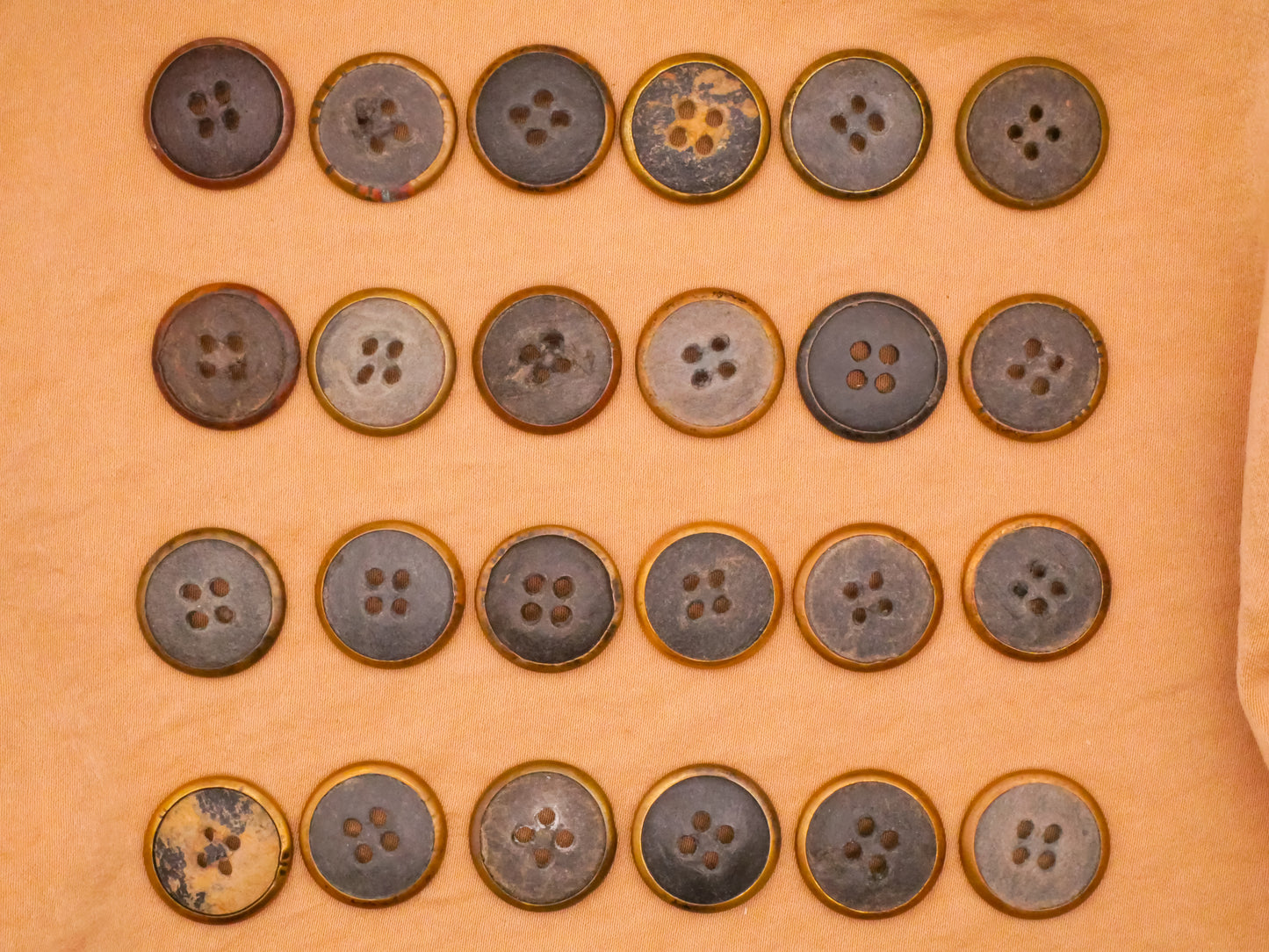 Sweet Orr Workwear Vintage Sew-Thru Brass Metal Button Various 17mm