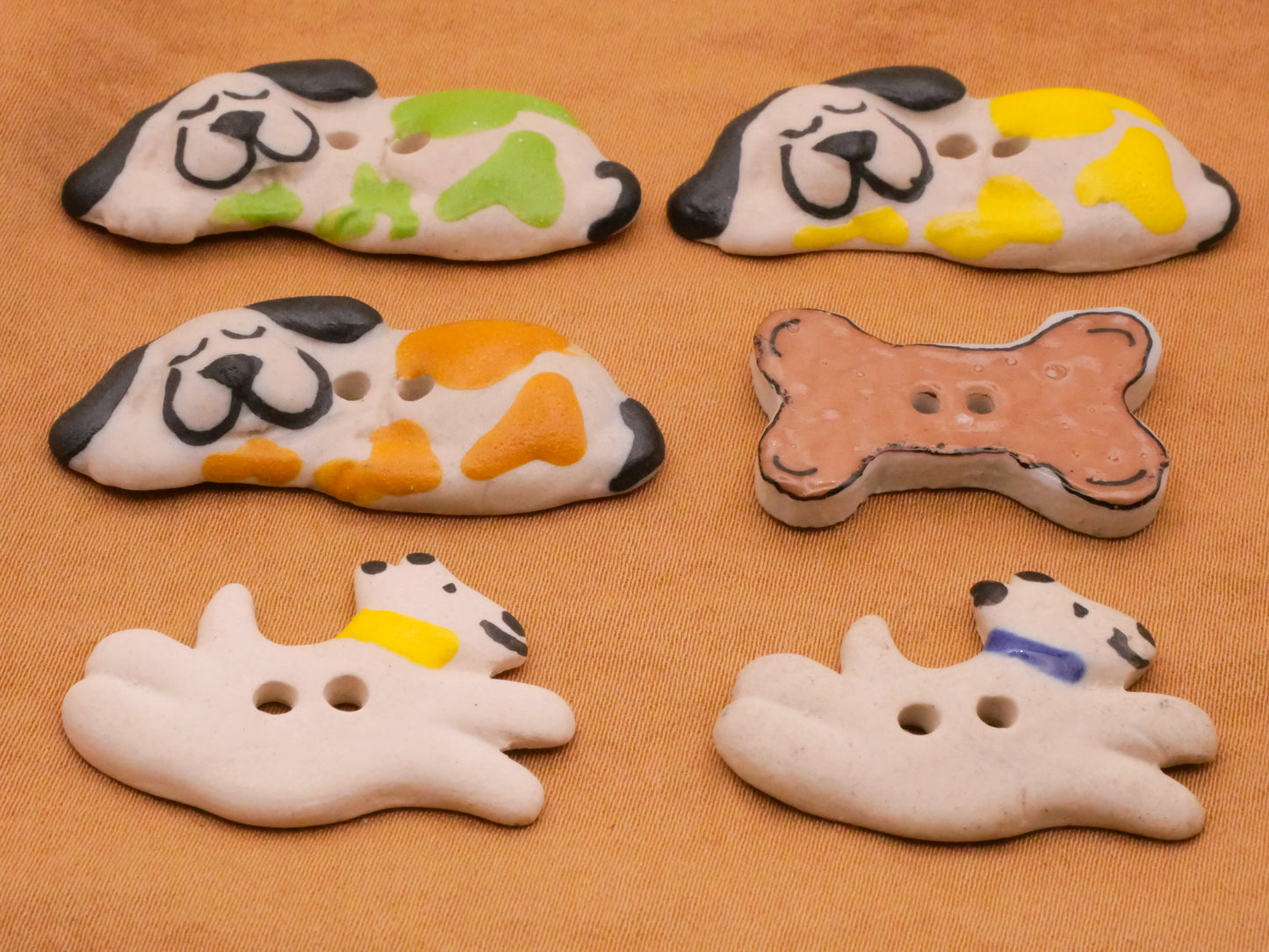 Dog or Bone Ceramic Sew-Thru Button Various 17-38mm