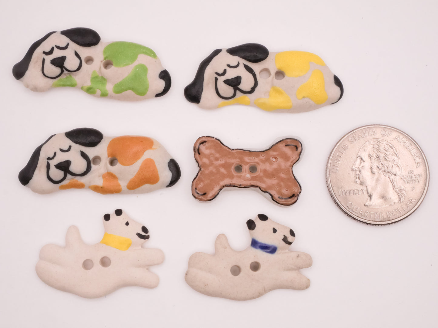 Dog or Bone Ceramic Sew-Thru Button Various 17-38mm