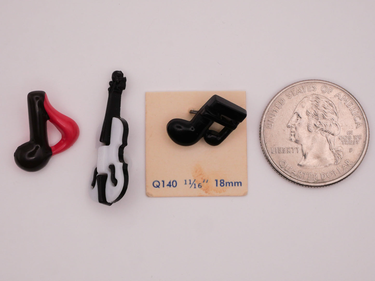 Music Note or Instrument Goofy Goofie Plastic Button Various 11-30mm