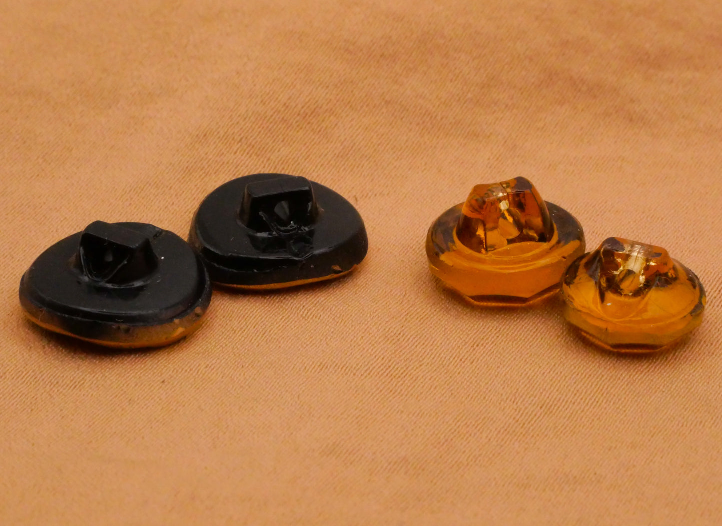 Gold Luster Vintage Glass Pair of Buttons Various 10-13mm
