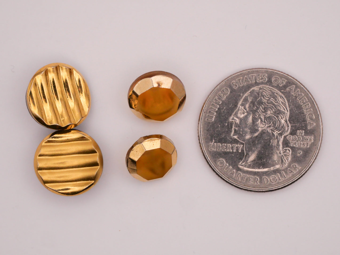 Gold Luster Vintage Glass Pair of Buttons Various 10-13mm