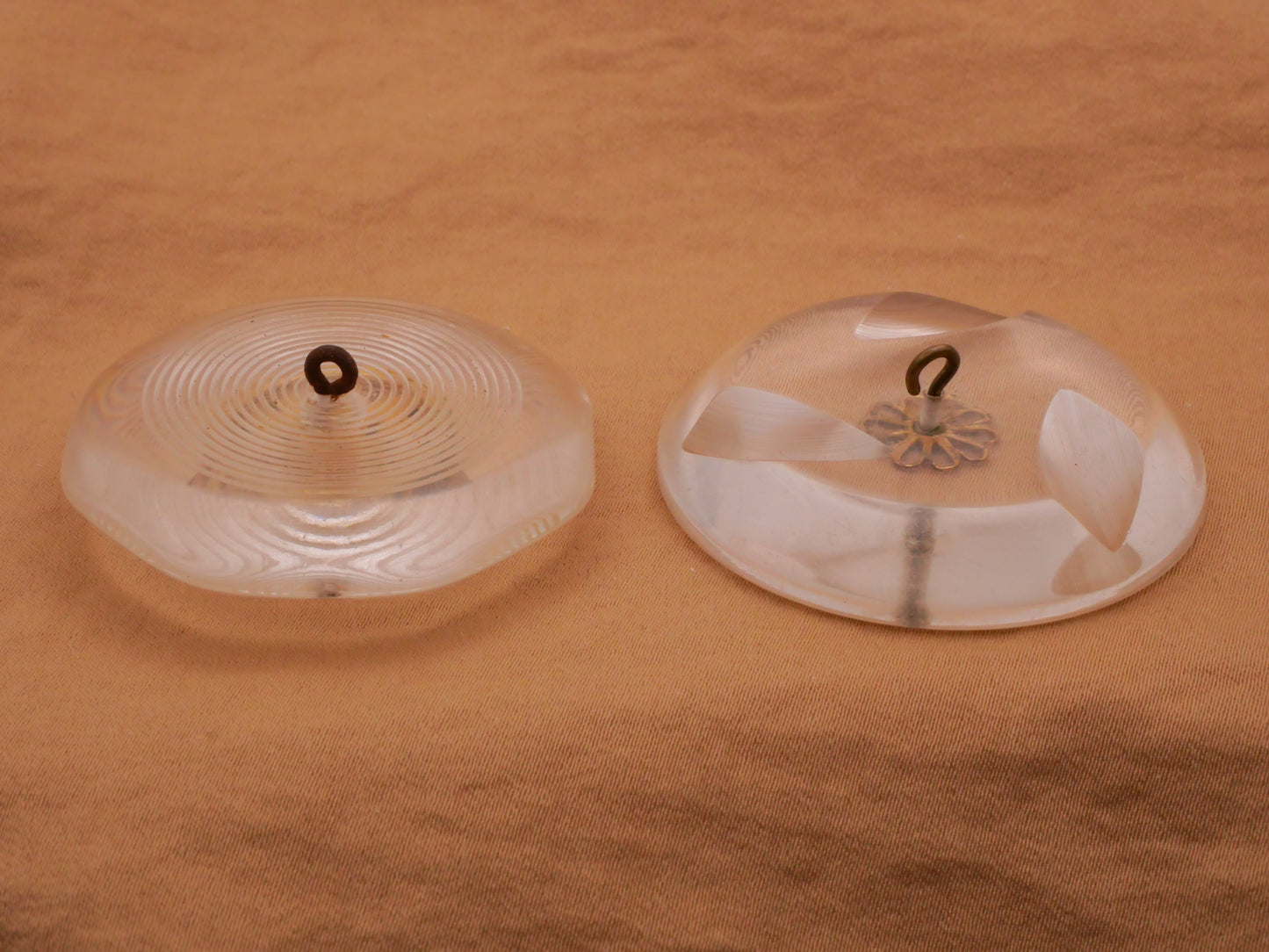Lucite Metal Center Medallion Large Vintage Plastic Button Various 42-44mm