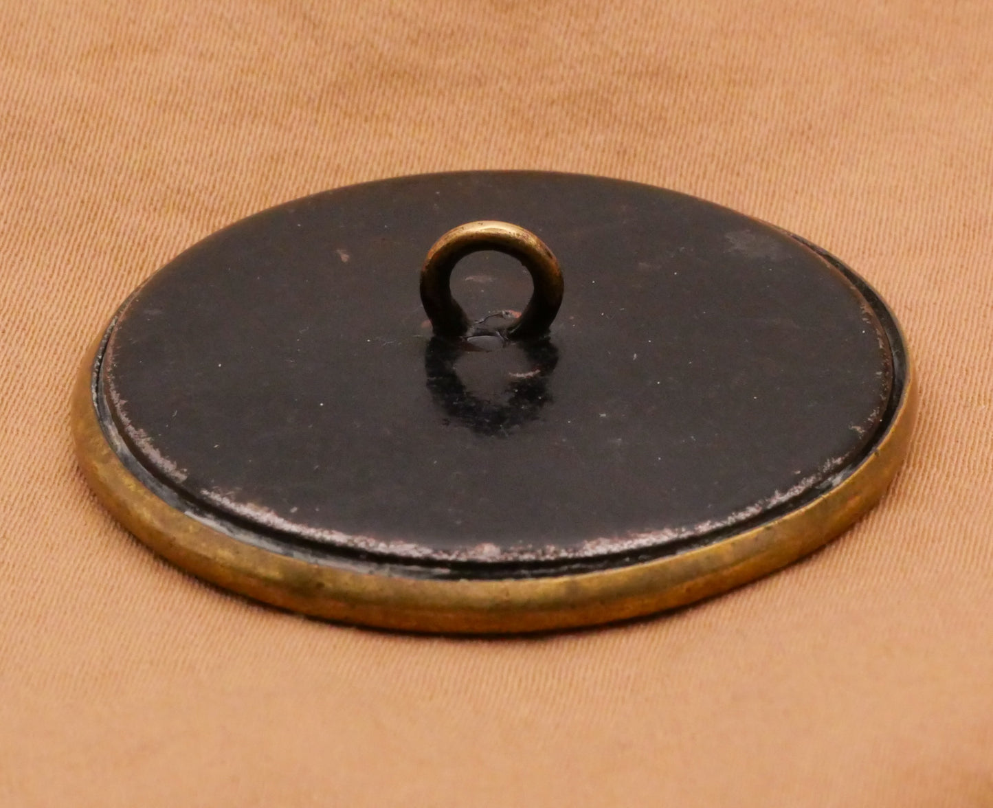 Flowers Floral Art Nouveau Crushed Stone Bronze Metal Large Button 38mm