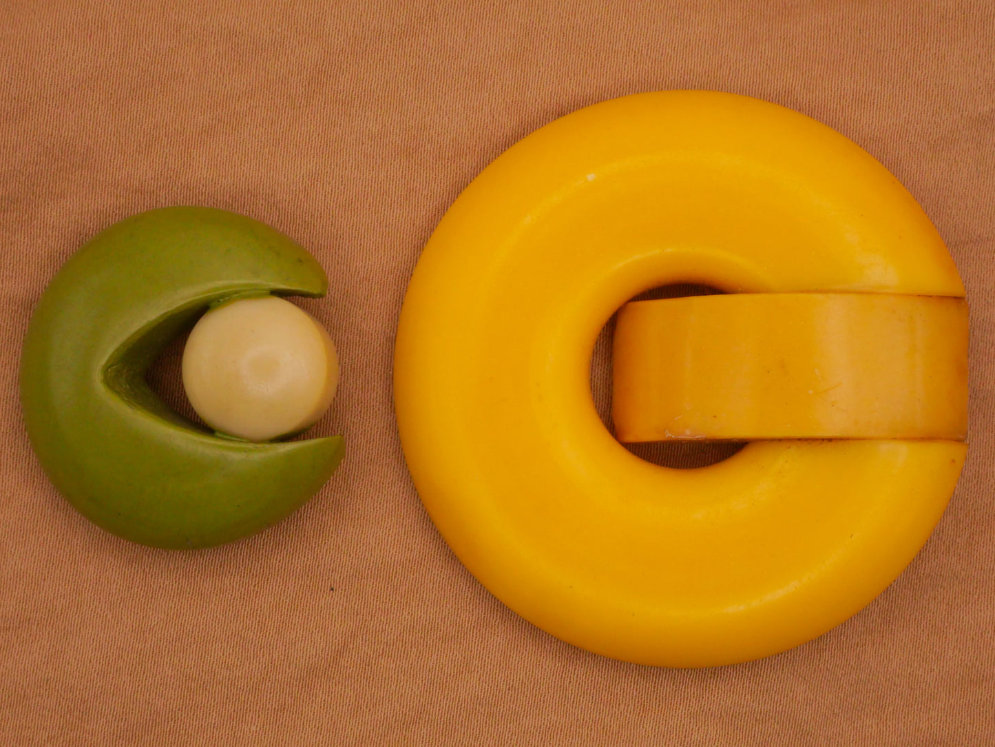Pacman C Shape Celluloid Early Plastic Button Various 29-49mm