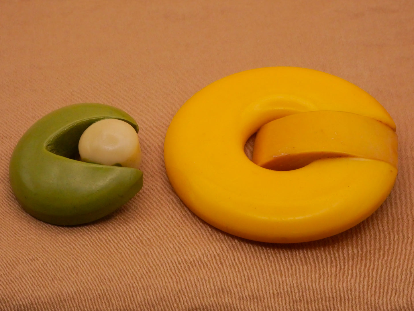 Pacman C Shape Celluloid Early Plastic Button Various 29-49mm