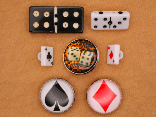 Game Theme Domino Dice Suits Button Various 8-28mm