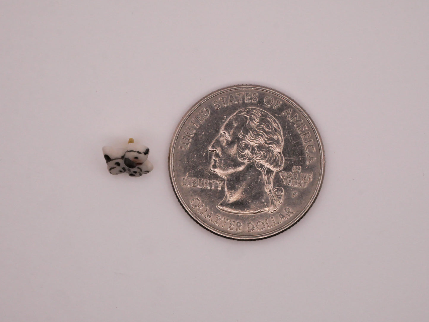 Spot Puppy Dog Hand-Painted Porcelain Ceramic Button 7x8mm