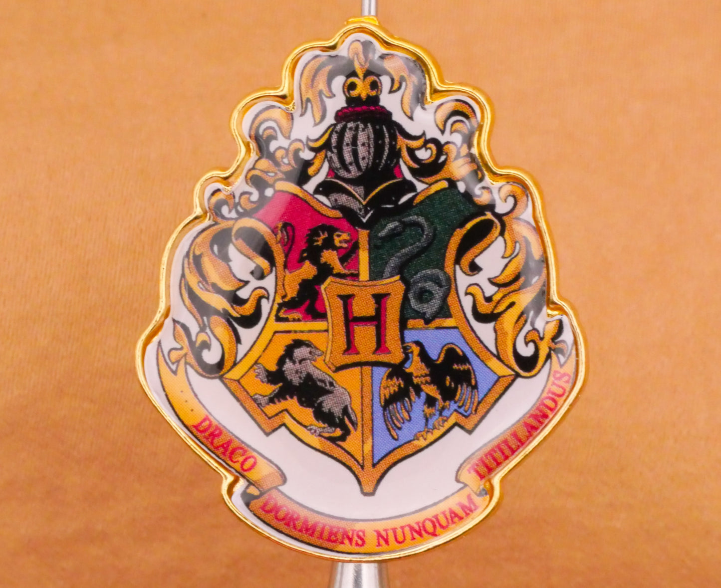 Harry Potter Hogwarts Houses Shield Gold Metal Button 26x31mm