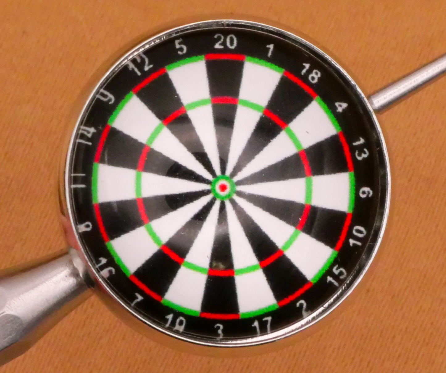 Darts Dart Board Glass Dome Silver Metal Button 20mm