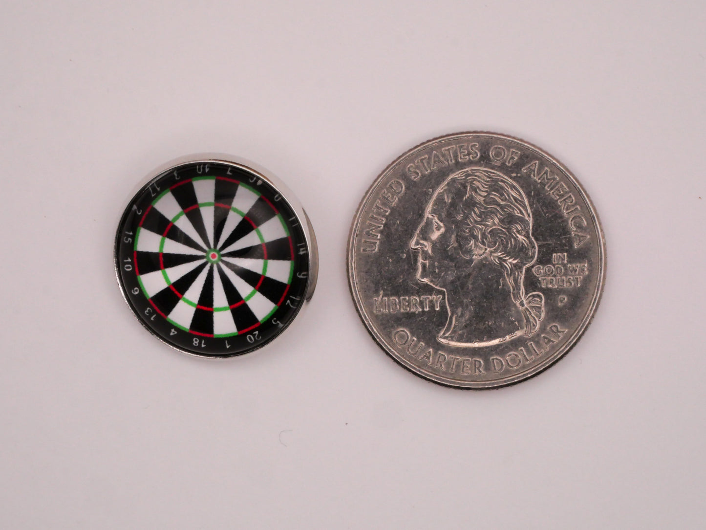 Darts Dart Board Glass Dome Silver Metal Button 20mm