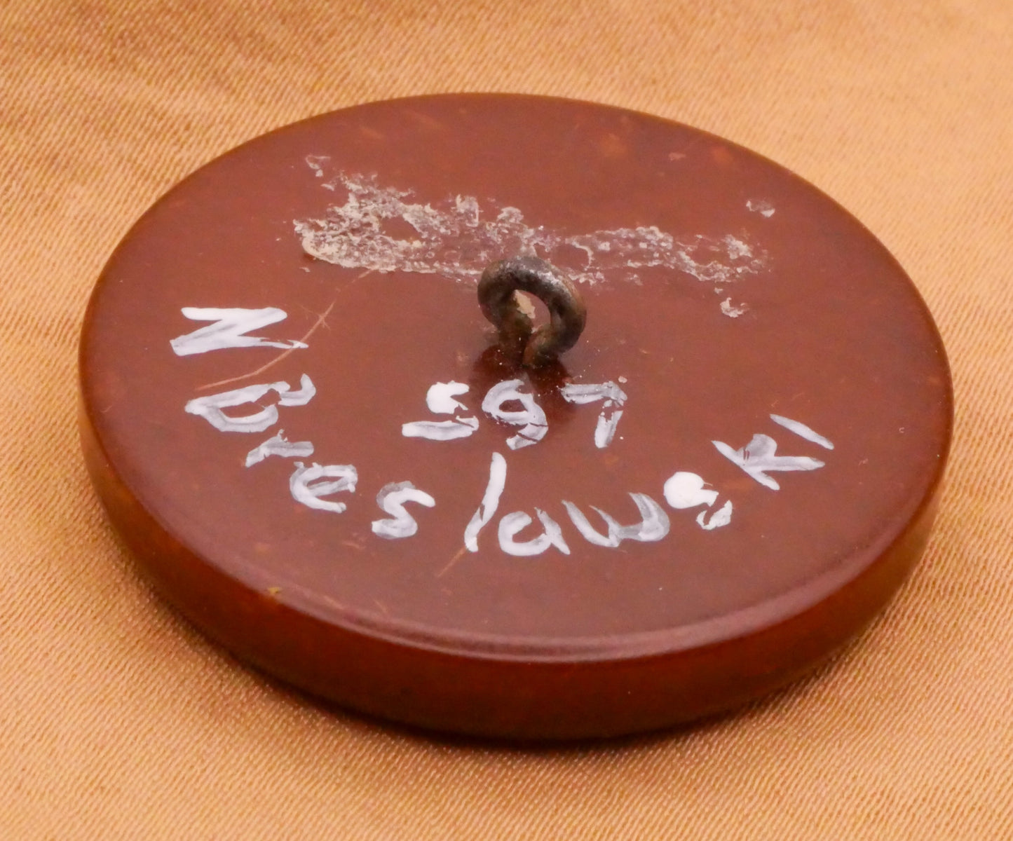Sunflower Hand-Painted Breslawski Studio Large Plastic Button 34mm