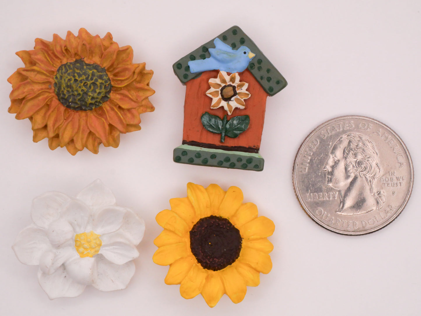Flower Hand-Painted Art-Stone Vintage Button Various 23-28mm