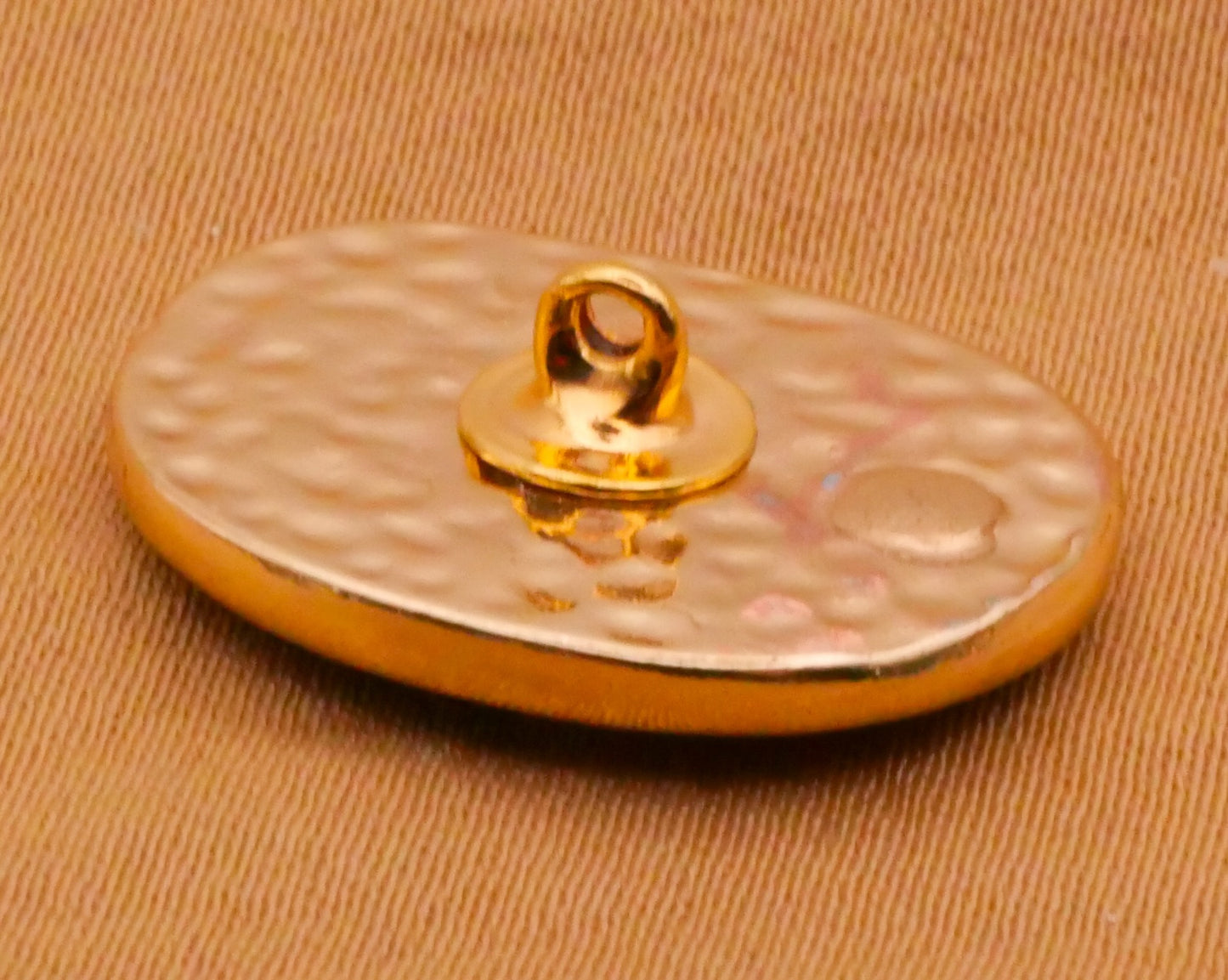 Field Scene Landscape Enamel Faux Pearl Metal Button 16x21mm