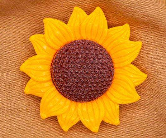 Sunflower Texture Large Plastic Button 40mm