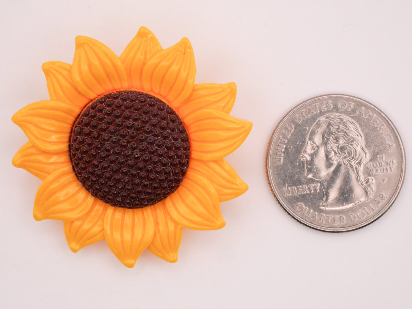 Sunflower Texture Large Plastic Button 40mm