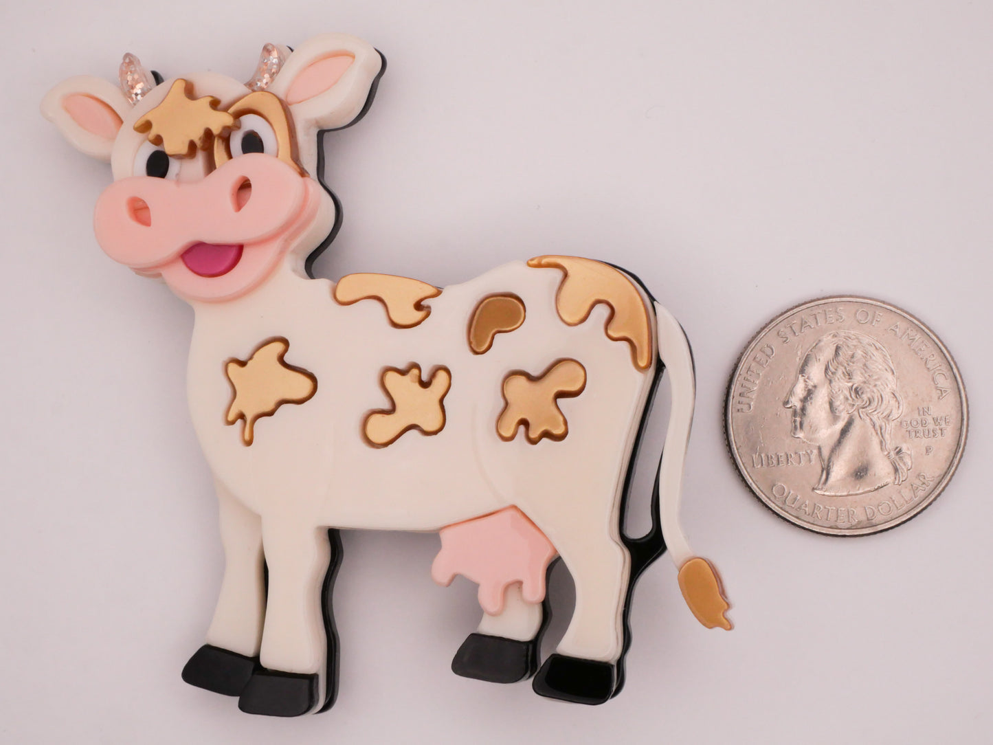 Cow Cattle Ayrshire Large Acrylic Plastic Button 66x71mm