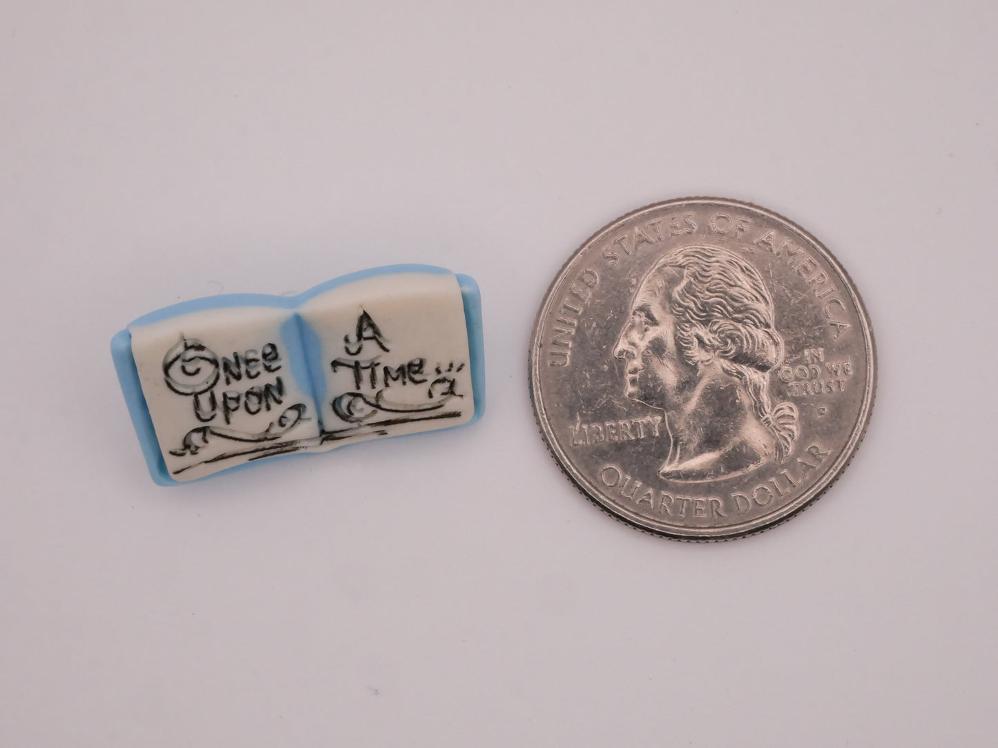Once Upon A Time Open Book Plastic Set of Four Buttons 14x26mm